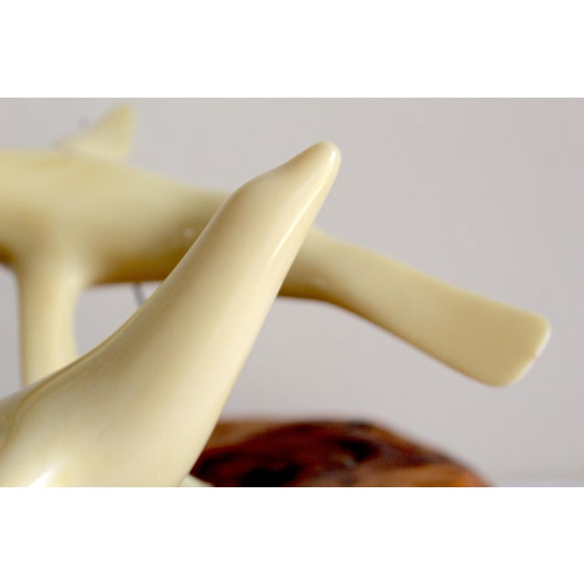 Wood Vintage Mid-Century Modern John Perry Style Pellucida Seals on Burlwood Sculpture For Sale - Image 7 of 17