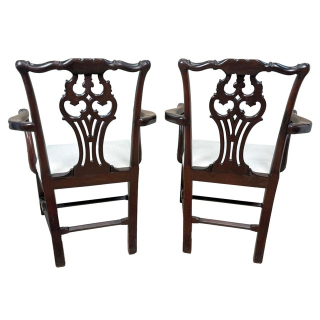 18th Century Chippendale Mahogany Carver Armchairs, 1760, Set of 2 For Sale - Image 9 of 17
