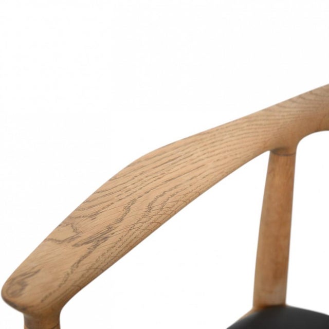 Vintage JH503 The Chair in Oak and Black Leather by Hans Wegner, 1960s For Sale - Image 6 of 18