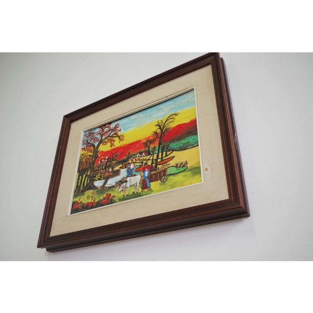 Painting Agricultural Landscape, Zavagnor For Sale - Image 3 of 12