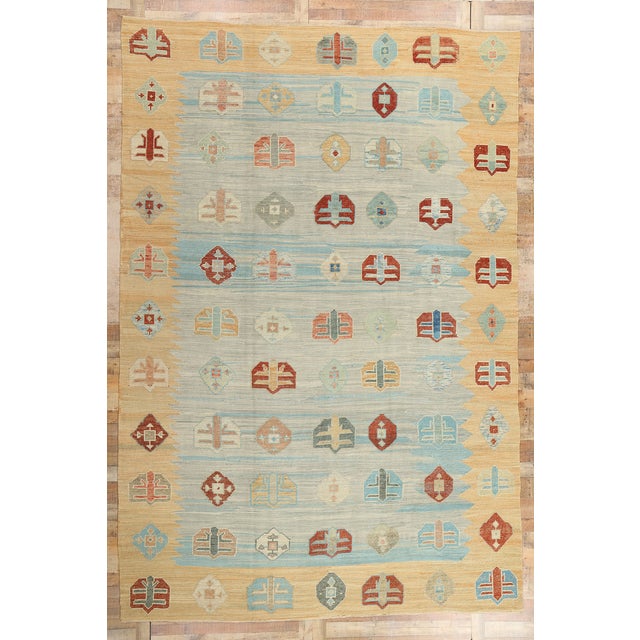 Large Turkish Kilim High-Low Rug 10'00 X 14'10 For Sale - Image 9 of 9