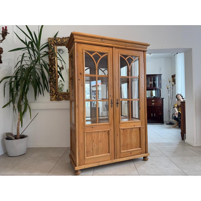 Farmhouse Rustic Display Cabinet For Sale - Image 5 of 11