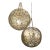 Gold-Tone Metal Spheres, 15” Decorative Pair for Hanging or Stacking For Sale