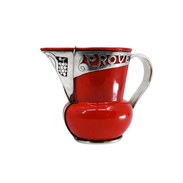 Bom Proveito Wine Jug in Porcelain with Silver Frame For Sale - Image 10 of 10