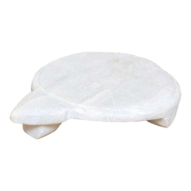 Sparkle White Marble Decorative Plate For Sale