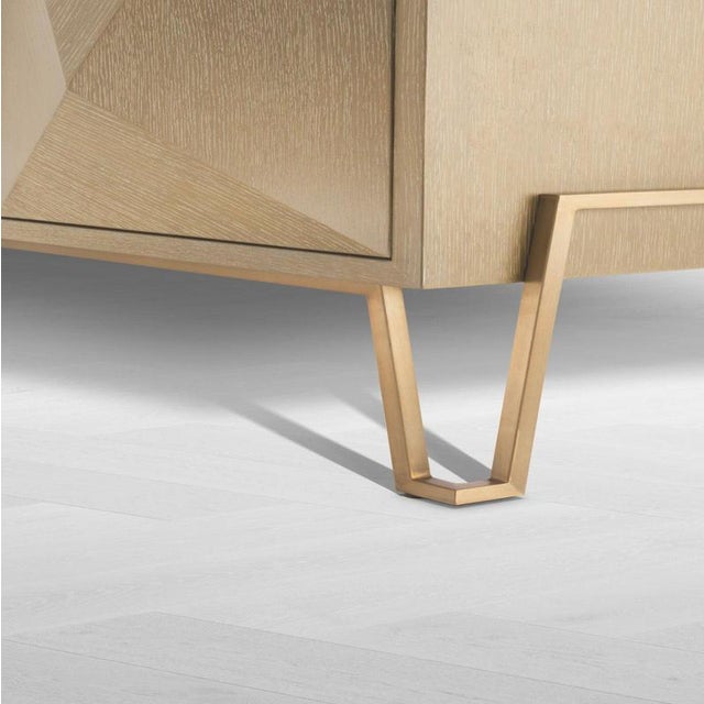 Dresser in Washed Oak Veneer and Brushed Brass Finish For Sale - Image 6 of 10