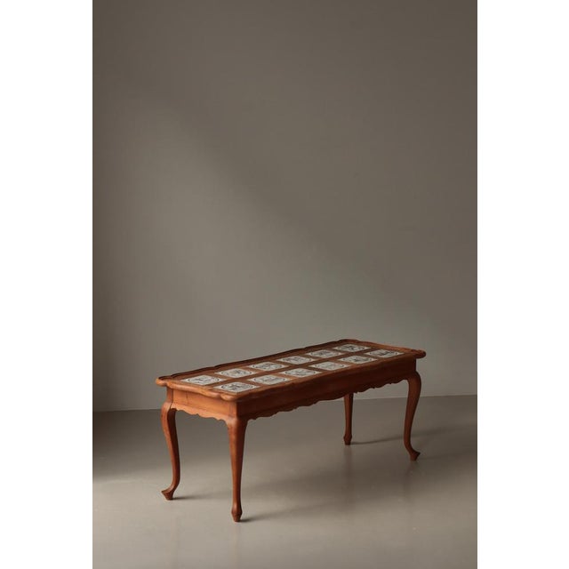 Vintage Danish Oak Coffee Table with Ceramic Tiles by Frits Henningsen, 1940s For Sale - Image 15 of 16