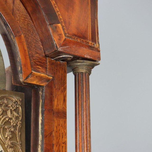 Brown Pendulum Clock in Oak For Sale - Image 8 of 14