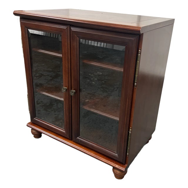 The Bombay Company Media Cabinet + Glass Doors For Sale