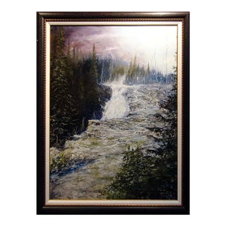 Dave Iles Montgomery Falls on Canvas Hand Signed Original Painting For Sale