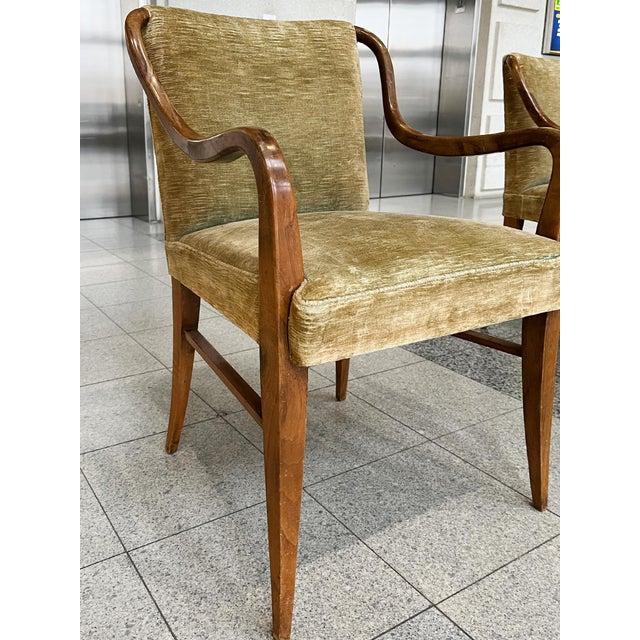 Olive Mid-20th Century Paolo Buffa Walnut Armchairs - A Set of 4 For Sale - Image 8 of 12