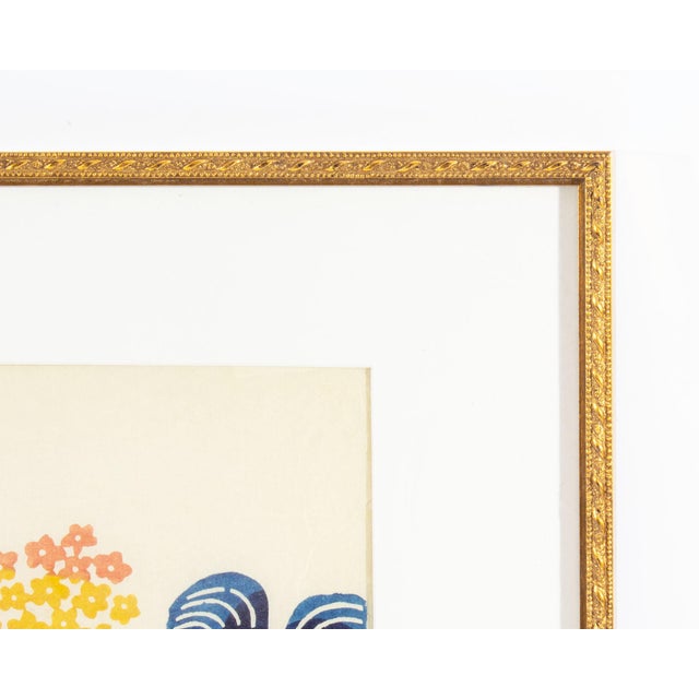 Mid 20th Century Japanese Stencil Dyed Print by Kichiemon Okamura For Sale - Image 5 of 7