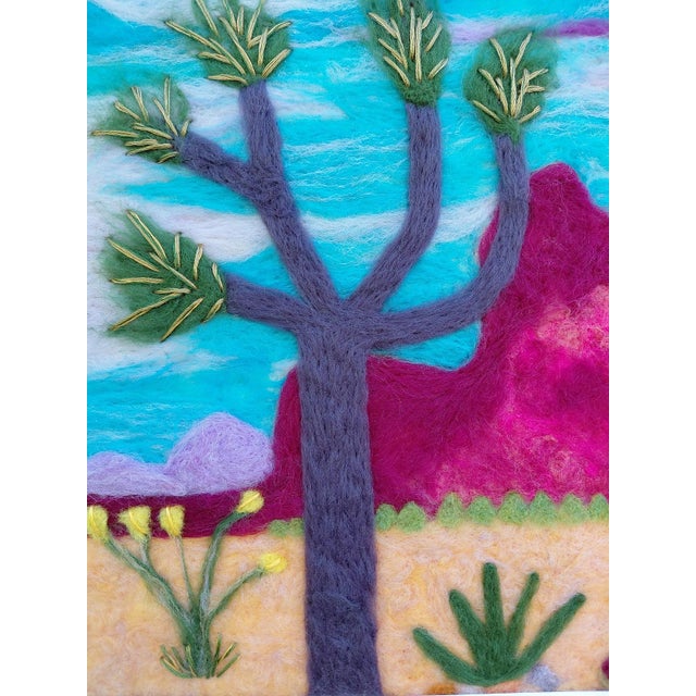 Textile Contemporary Fiber Art Joshua Tree Desert Landscape Set With Haiku by Paula Darnell For Sale - Image 7 of 10