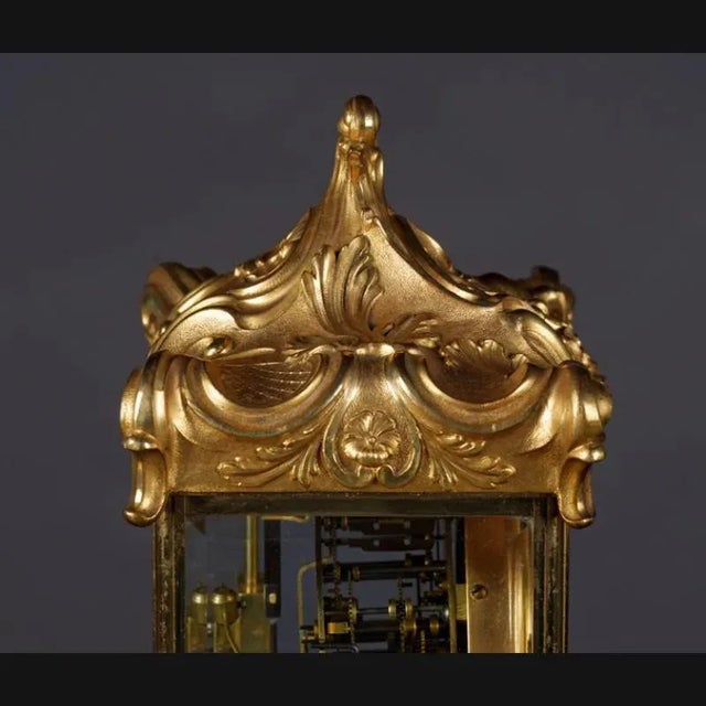 Metal 19th Century Napoleon III Fire-Gilt Fireplace Clock, 1890s For Sale - Image 7 of 11