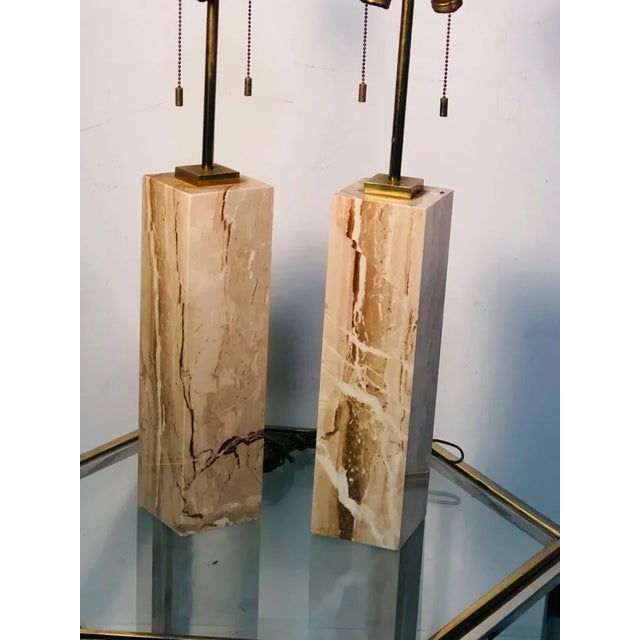 Modern Modern Brass and Marble Lamps by T.h. Robsjohn-gibbings For Sale - Image 3 of 7