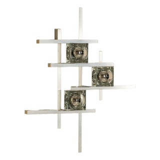 Wall Lamps in Aluminum by Gaetano Sciolari, Italy, 1970s, Set of 2 For Sale