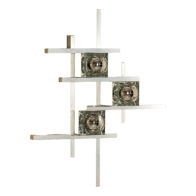 Wall Lamps in Aluminum by Gaetano Sciolari, Italy, 1970s, Set of 2 For Sale