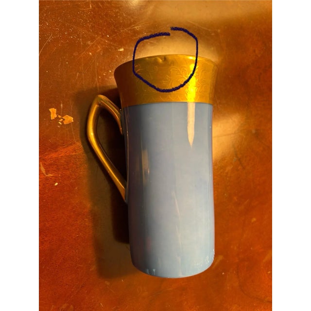 Mid 20th Century Gold-Rim Porcelain Demitasse Set- 8 Pieces For Sale - Image 4 of 4