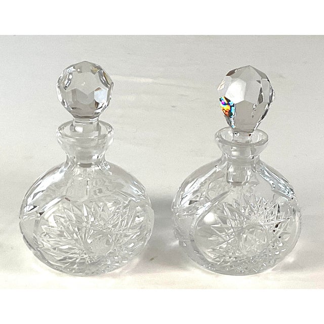 Glass Early 20th Century American Brilliant Period-(Abp))-Small Liquor Decanters,/Perfumes - a Pair For Sale - Image 7 of 7