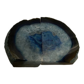 Rustic Geode Agate Bookends - a Pair For Sale