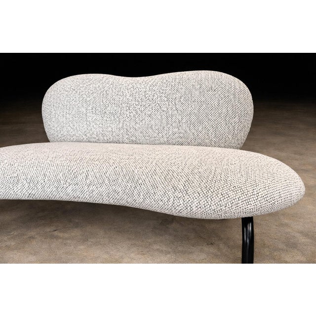 Metal Brazilian Modern Organic Form Loveseat in Iron & Bouclé by Freijó Móveis, Brazil, 1950s For Sale - Image 7 of 13