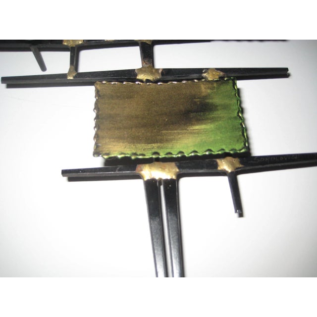 Mid-Century Brutalist Mixed Metal Wall Sculpture For Sale - Image 6 of 11