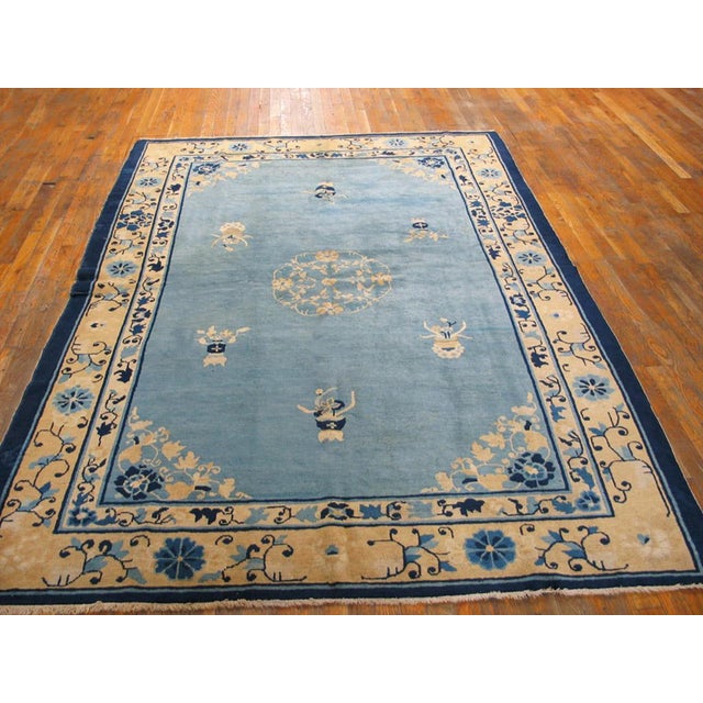 Antique Chinese Peking rug. Size: 6'0" x 8'6". Antique Chinese - Peking Chinese Blue 1900s Rug, Circa Date: 1900s. This...