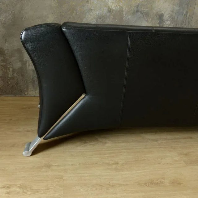 Black Leather 2-Seat Sofa by Rolf Benz, 2000s For Sale - Image 6 of 10