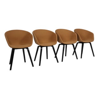 Model AAC22 Dining Chairs in Fabric and Black Stained Oak, 2010s, Set of 4 For Sale