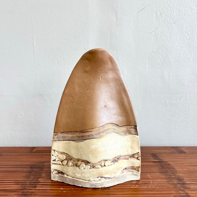 Rustic Vintage Boho Rustic Studio Pottery Vase For Sale - Image 3 of 6