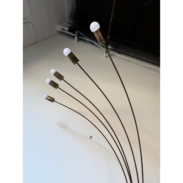 Mid-Century Modern 1970s Mid-Century Modern Five-Light Brass & Metal Arched Floor Lamp For Sale - Image 3 of 12