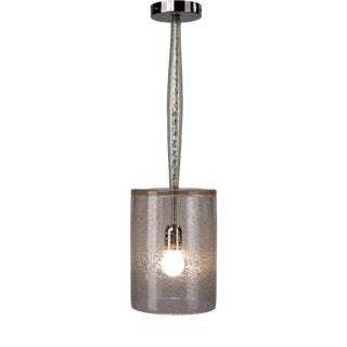 Nickel Plated Brass and Clear Bubbled Artisan Glass Pendant Light by ZAVADKSI, 2023 For Sale