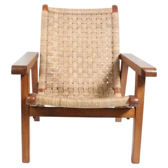 Michael van Beuren Bauhaus Teak and Raffia Lounge Chair, circa 1940 For Sale - Image 13 of 13