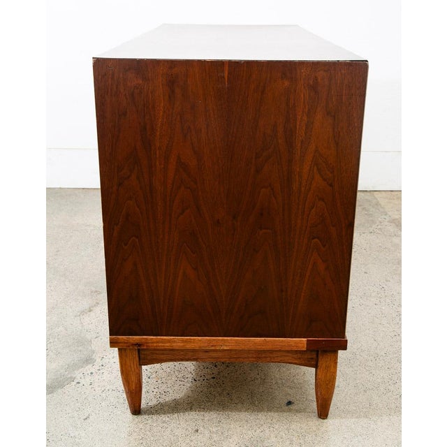 Mid-Century Modern 1960s Mid Century Modern Dresser Credenza BP John Metal 3 Drawer Walnut , Attributed For Sale - Image 3 of 12