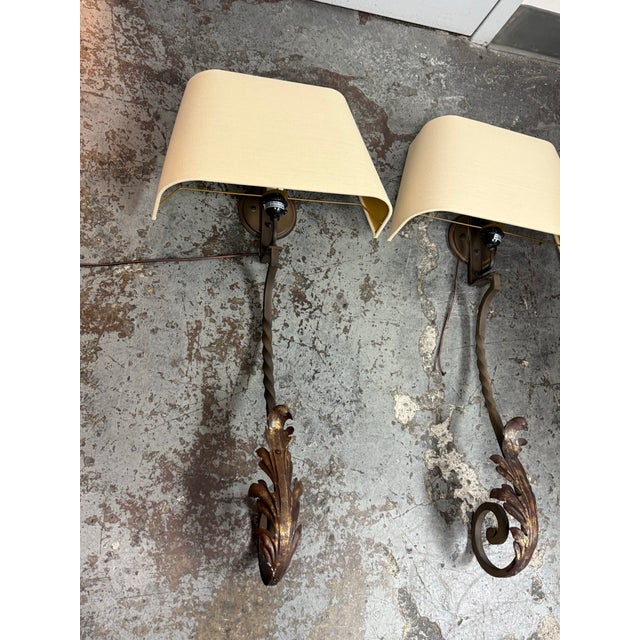Restoration Hardware Vintage Iron Wall Sconces, Pair For Sale - Image 9 of 12