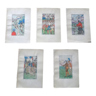 Antique Signed Hand Colored 19th Century Scottish Sporting Etchings - Set of 5 For Sale
