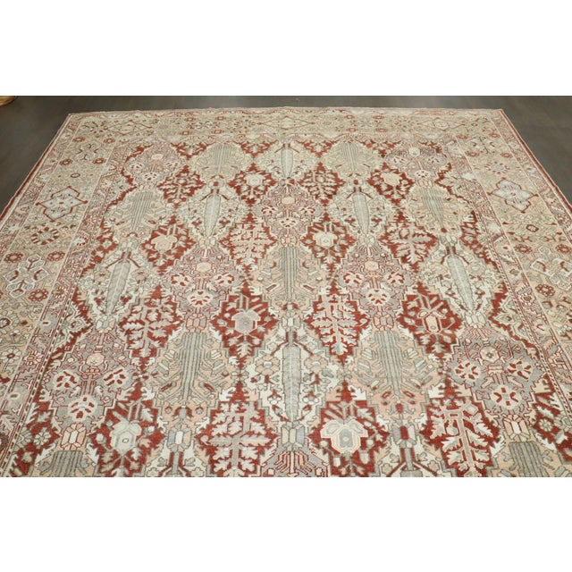 Red Early 20th Century Geometric Persian Bakhtiari Carpet - 10'6" x 13'4" For Sale - Image 8 of 10