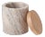 San Marino Cotton Jar, Beige Marble & Wood For Sale