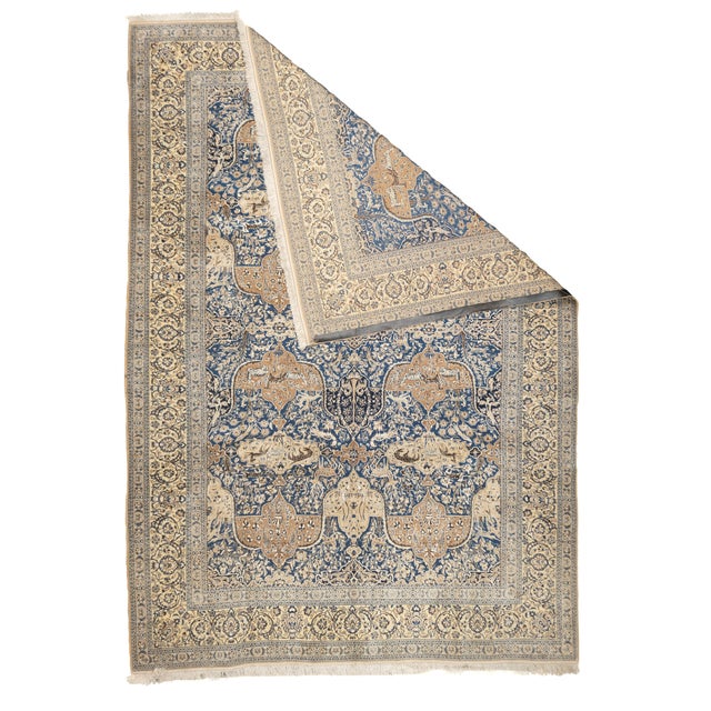 Extremely Fine Antique Persian Nain Rug 8'2'' x 11'6''. The rugs of this central Persian town, from the 1930’s onward;...