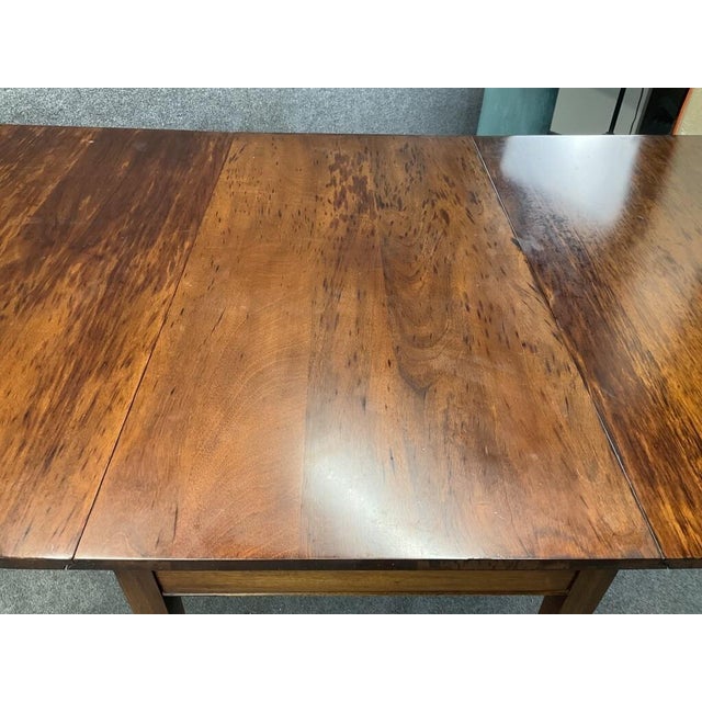 1930s Antique Mahogany Drop Leaf Dining Table | Expandable 72" Gateleg Table, Chippendale Style For Sale - Image 5 of 9