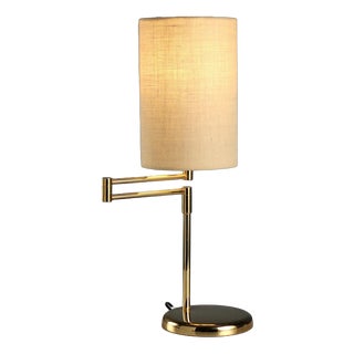 Vintage Table Lamp in Metal and Fabric, Italy, 1980s For Sale