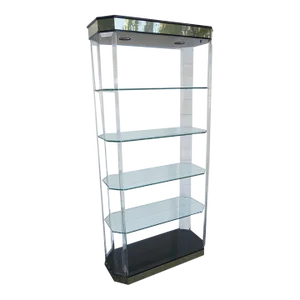 Mid Century Hollywood Regency Lucite and Glass Large Display Cabinet