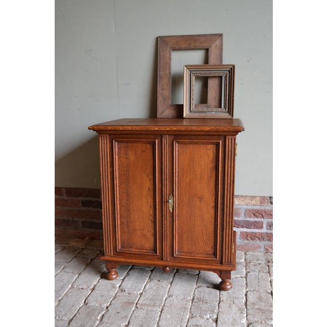 Brown Antique Oak Wooden Cabinet For Sale - Image 8 of 10