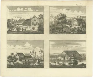 Various Churches on Ceylon or Nowadays Sri Lanka, 1732, Paper