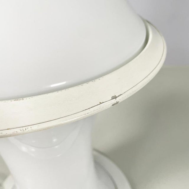 Metal Italian Modern Opaline Glass Floor Lamp Bamboo attributed to Enrico Tronconi, 1980s For Sale - Image 7 of 18