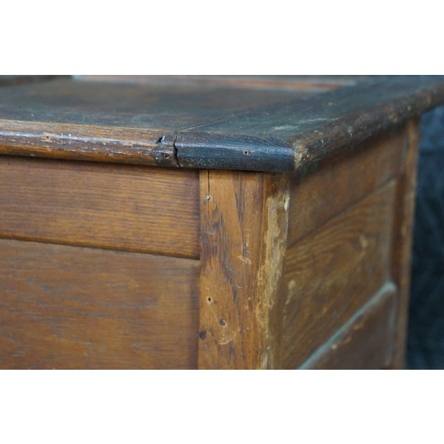 Antique Early American Primitive Oak Chamber Pot Commode Toilet Step Stool For Sale - Image 14 of 18