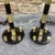 Pair of Italian Mid Century Modern Brass and Black Enameled Brass Table Lamps For Sale - Image 4 of 7