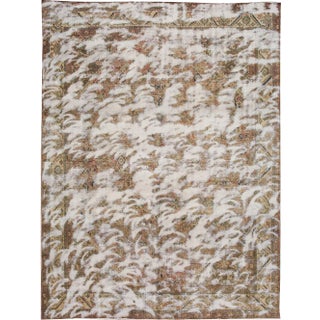 Vintage Distressed Persian Tabriz Rug For Sale