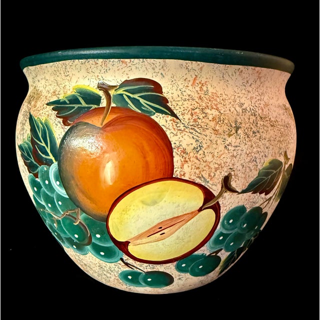 Ceramic 1980s Apple-Motif Ceramic Jardiniere For Sale - Image 7 of 11