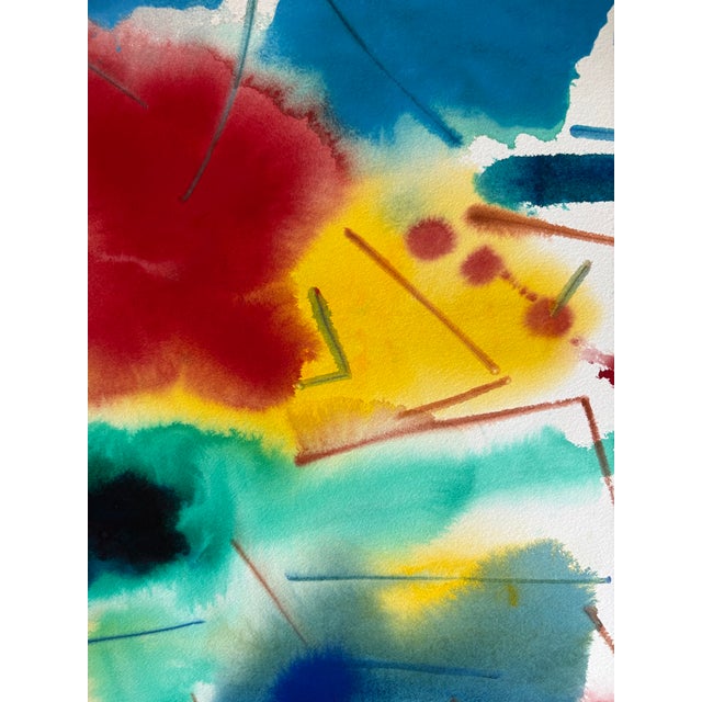Abstract Expressionism James McCray Expressionist Watercolor Painting, 1985, Signed, #1, 22¼” X 31” For Sale - Image 3 of 9